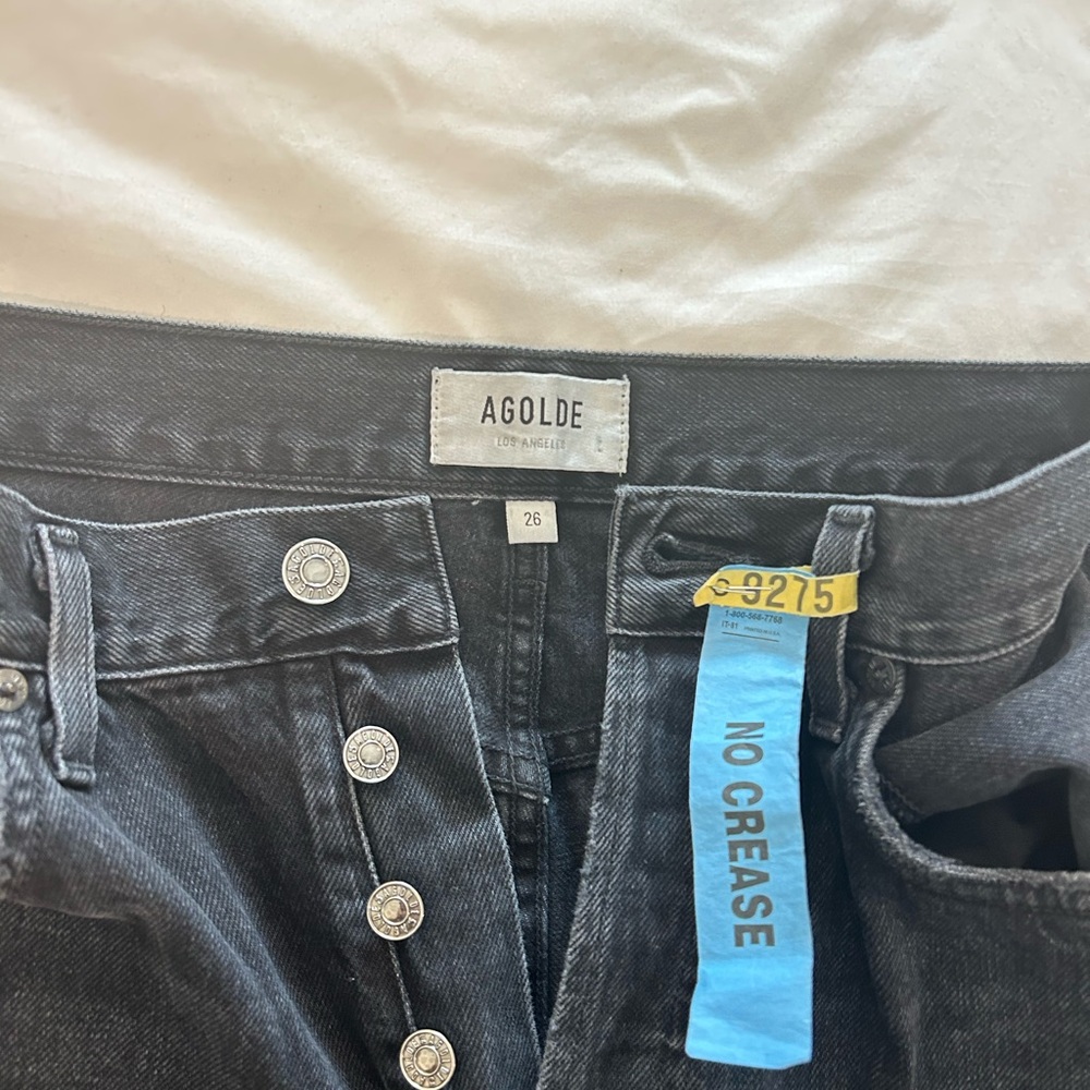 Agolde Women's Dark Gray High Rise Jeans